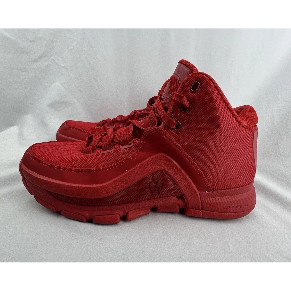 ADIDAS John Wall Basketball Shoes Mens 7.5 Red Monochrome S84983 High Top